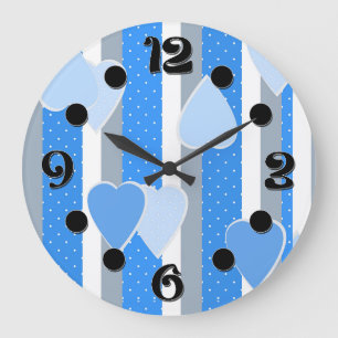 Reloj Redondo Grande Corazones del día de San Valentín sobre fondo a ra