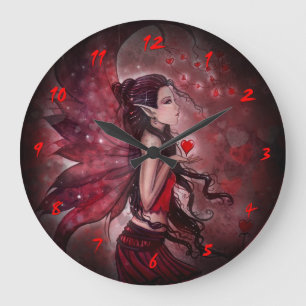 Reloj Redondo Grande Corazones Fairy Fantasy Art Wall Clock