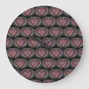 Reloj Redondo Grande Corazones florecientes flotantes