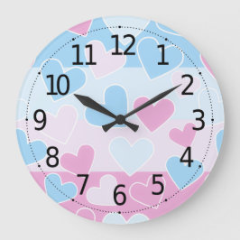 Reloj Redondo Grande Corazones Pastel de El día de San Valentín dulce y