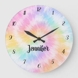 Reloj Redondo Grande Corbata teñida pastel rosa chic femenino