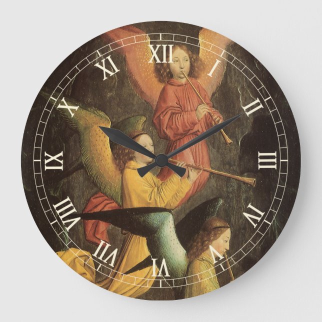 Reloj Redondo Grande Coro de ángeles de Simon Marmion, arte renacentist (Anverso)