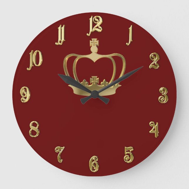 Reloj Redondo Grande Corona dorada (Anverso)