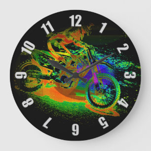Reloj Redondo Grande ¡Corre al fin! - Motocross Racer