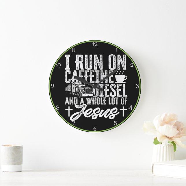Reloj Redondo Grande Corre En Cafeína, Diesel, Jesús (Hogar)