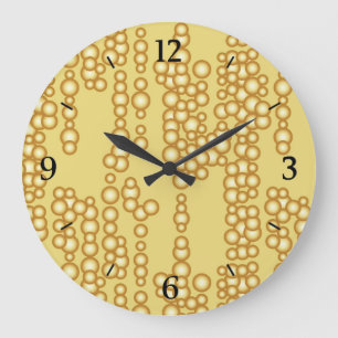 Reloj Redondo Grande Corriente de burbujas doradas