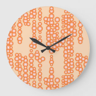 Reloj Redondo Grande Corriente de burbujas, melocotón