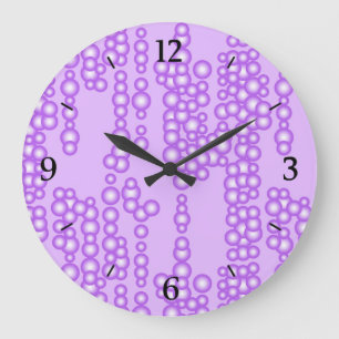 Reloj Redondo Grande Corriente de burbujas, tonos de lavanda