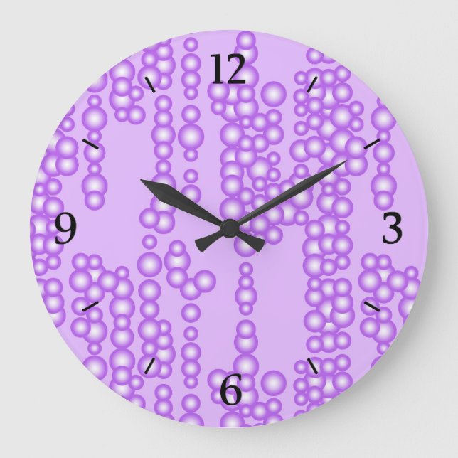 Reloj Redondo Grande Corriente de burbujas, tonos de lavanda (Anverso)