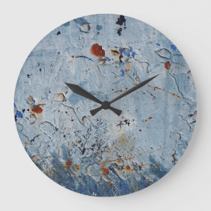 Reloj Redondo Grande Corrode de la Fuente Azul de Hierro Viejo