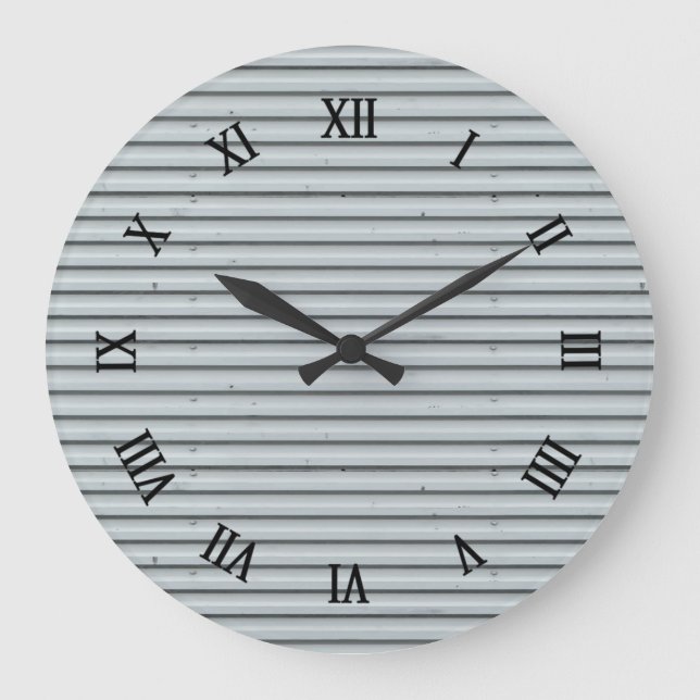 Reloj Redondo Grande Corrugated Metal (Anverso)