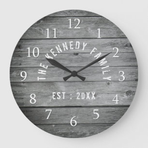 Reloj Redondo Grande Cortijo de madera reclamado rústico