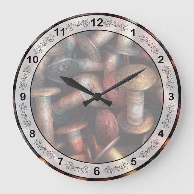 Reloj Redondo Grande Coser - Carreteles  (Anverso)