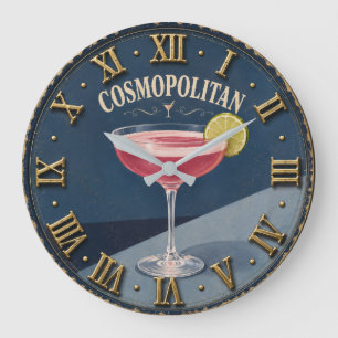 Reloj Redondo Grande Cosmopolitan Cocktail Home Bar Decor