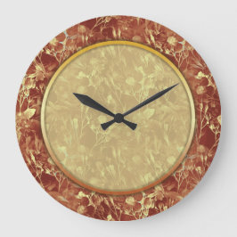 Reloj Redondo Grande Cosmos abstractos de Woodsy Brown
