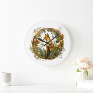 Reloj Redondo Grande Cottagecore Fox Vintage