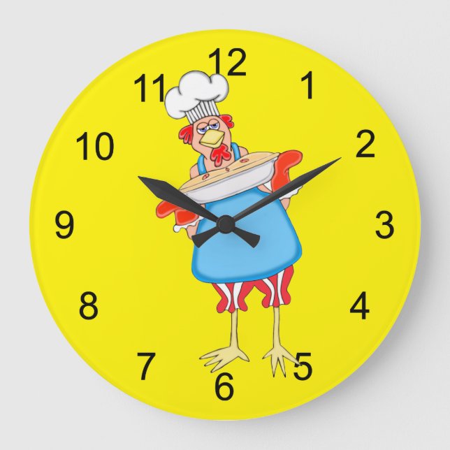 Reloj Redondo Grande Country Baking Rooster Round Wall Candado (Anverso)