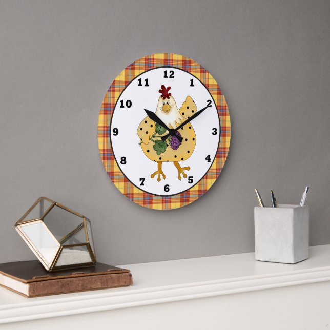 Reloj Redondo Grande Country Chicken apron wall clock (Oficina)