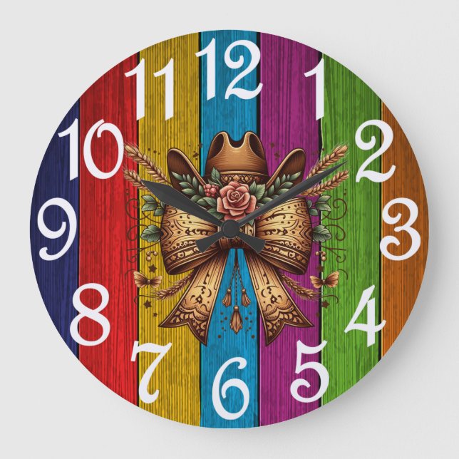 Reloj Redondo Grande Country Coquette Bow (Anverso)
