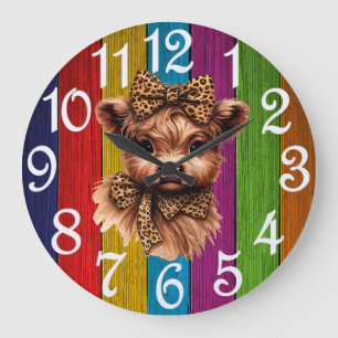 Reloj Redondo Grande Country Cow Large Clock