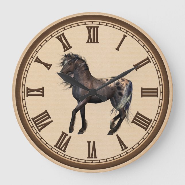 Reloj Redondo Grande Country Horse home office wall clock (Anverso)