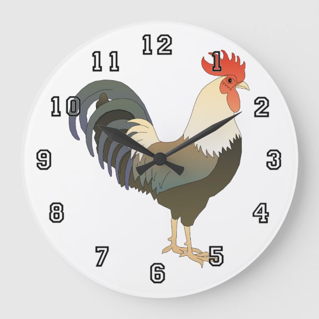 Reloj Redondo Grande Country Rooster (Anverso)