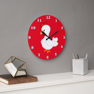 Reloj Redondo Grande Country Rooster Kitchen wall clock
