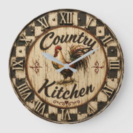 Reloj Redondo Grande Country Rooster Rustic Farmhouse Kitchen