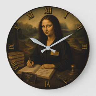 Reloj Redondo Grande Court Clerk Funny Mona Lisa