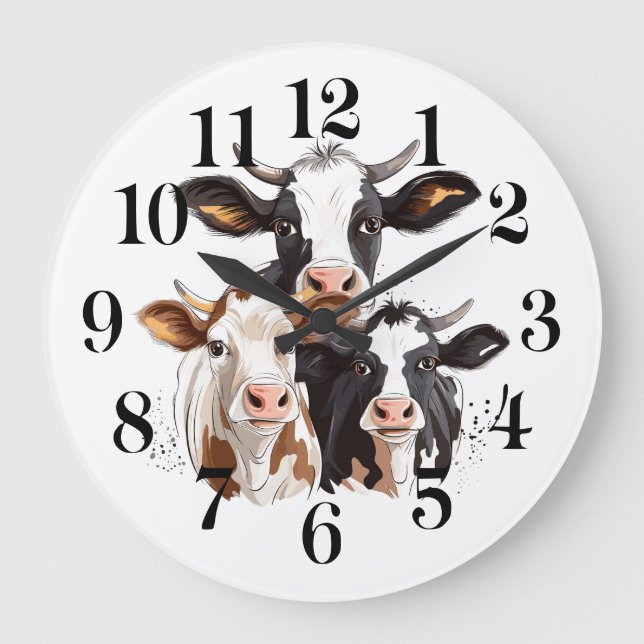 Reloj Redondo Grande Cow Wall Clock (Anverso)