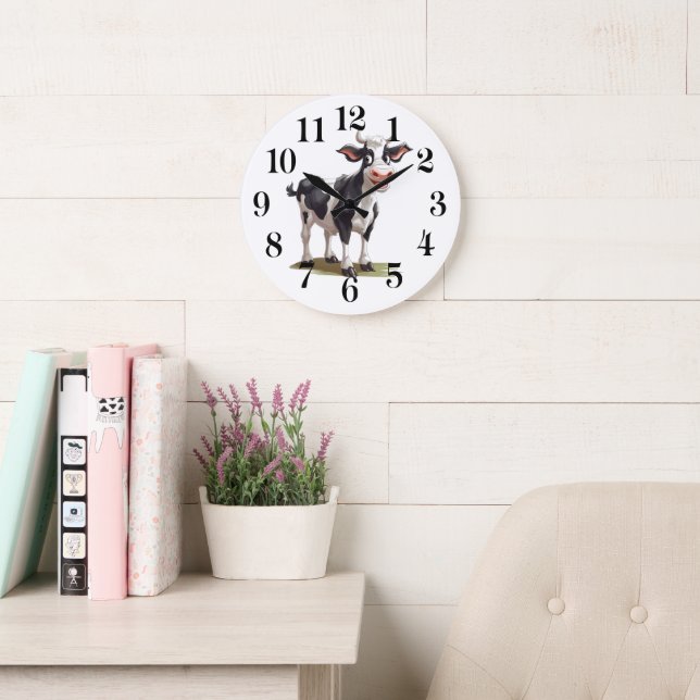 Reloj Redondo Grande Cow Wall Clock (Sala de lectura)