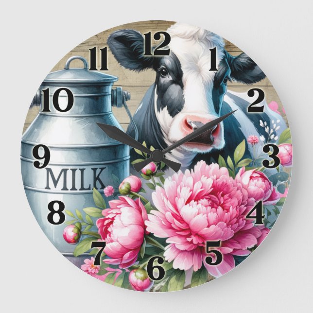 Reloj Redondo Grande Cow Wall Clock (Anverso)