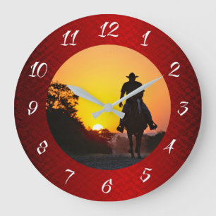 RELOJ REDONDO GRANDE COWBOY EN EL SOL