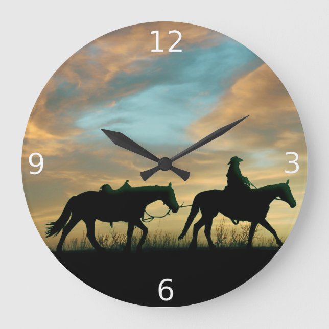 RELOJ REDONDO GRANDE COWBOY WITH HORSE (Anverso)