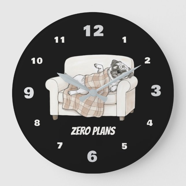 Reloj Redondo Grande Cozy Paws Collection Black (Anverso)