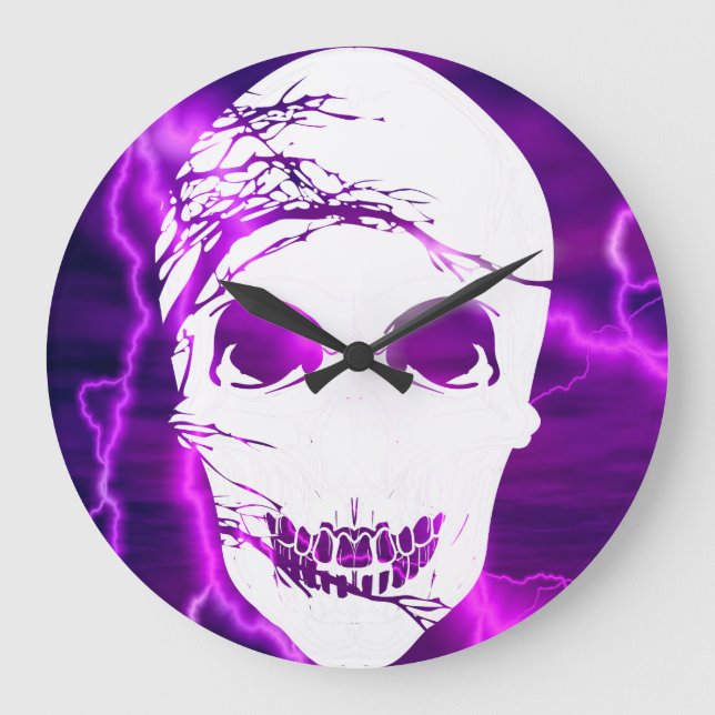 Reloj Redondo Grande Cráneo de Fantasía #3 (Anverso)
