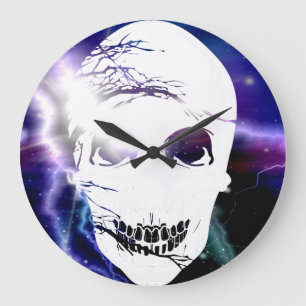 Reloj Redondo Grande Cráneo de Halloween #4