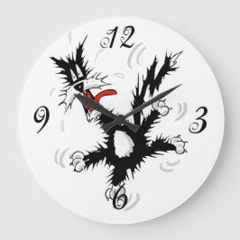 Reloj Redondo Grande Crazy Cat Wall Clock