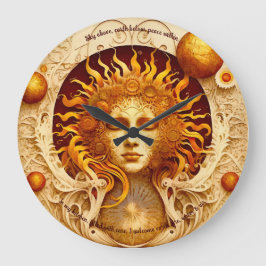 Reloj Redondo Grande Crea tu propia diosa del sol de Steampunk