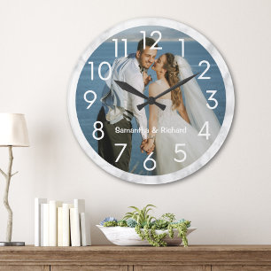 Reloj Redondo Grande Crea tu propia foto de pareja con nombre personali