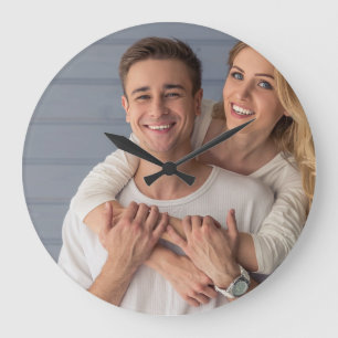 Reloj Redondo Grande Crea tu propia foto de pareja imagen personalizada