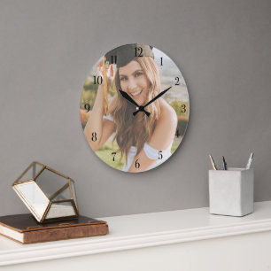 Reloj Redondo Grande Crea Tu Propia Foto Personalizada de Graduado