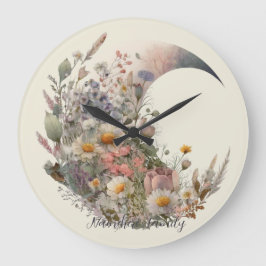 Reloj Redondo Grande Crea tu propia medialuna floral elísea