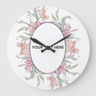 Reloj Redondo Grande Crea tu propio borde floral colorido