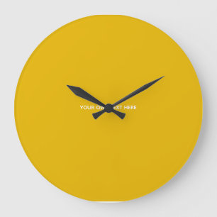 Reloj Redondo Grande Crea tu propio diseño amarillo personalizado