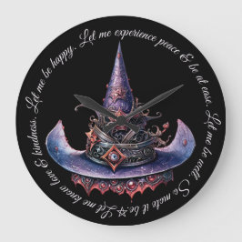 Reloj Redondo Grande Crea tu propio Gorra de brujas celestes Naranja pú