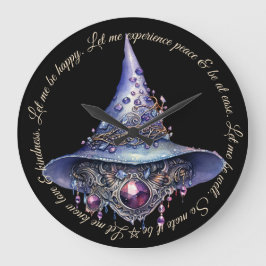 Reloj Redondo Grande Crea tu propio Gorra de Brujas de Bejewol púrpura