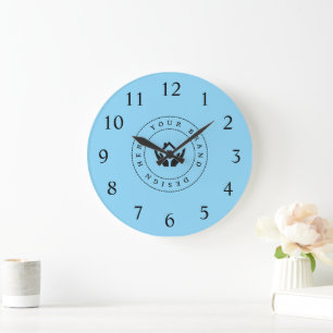 Reloj Redondo Grande Crea tu propio logotipo personalizado