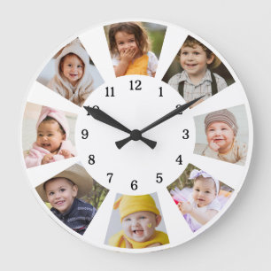 Reloj Redondo Grande Crea tu propio marco de collage de fotos de famili