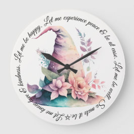Reloj Redondo Grande Crea tu propio Pastel Gorra de brujas arcoiris Ros